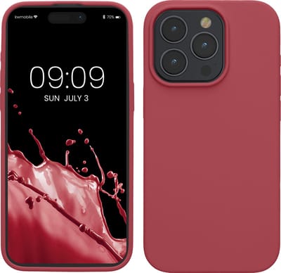 kwmobile Case voor iPhone 15 Pro Max - Slank TPU-Hoesje met Zachte Afwerking - In donkerroze