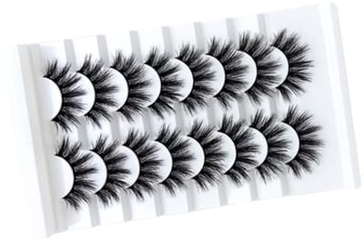 Dailygoods- Valse Wimpers 8 Paar - Natuurlijke Lange Dichte 3D - Krullende Wimpers - Wimperlijm - Wimperoplosser - Geschikt voor dagelijks gebruik