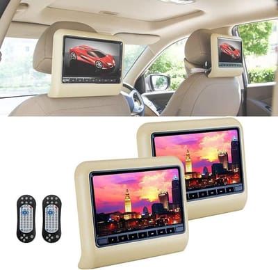 Hoofdsteun DVD Speler - Auto Monitor - Reizen met kinderen - Slot-in ontwerp - 2 stuks 9 inch - Zwart
