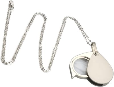 10x Vergrootglas Draagbare Leesglas Utility Lens Ketting Hanger Mode-sieraden Inspectie voor Vrouwen Mannen Bril met Licht voor Close Werk Stand voor Munten-Naaien Handen