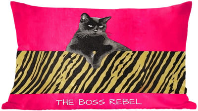 Sierkussens - Kussentjes Woonkamer - 60x40 cm - Kat - Baas - Roze - Tijgerprint
