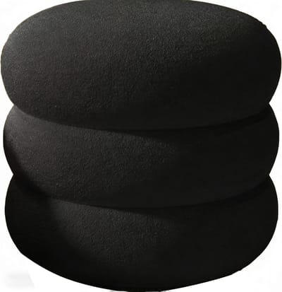 Ronde opbergpoef - Voetensteun salontafel - Extra zitplaats - Geen installatie nodig - Max 136 kg - Zwart