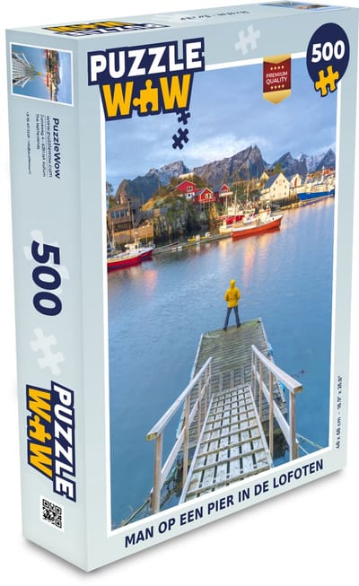 Puzzel Man op een pier in de Lofoten - Legpuzzel - Puzzel 500 stukjes