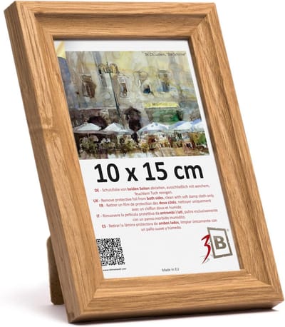 Houten Fotolijst 10x15 cm Bruin Eiken Optiek met Acrylglas