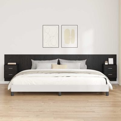 vidaXL - Hoofdeinde - Met - Kast - 3 - st - Zwart - Eiken - Bewerkt - hout