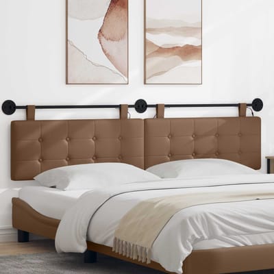 vidaXL - Hangend - hoofdbord - Met - LED-verlichting - Cappuccino - Kunstleer