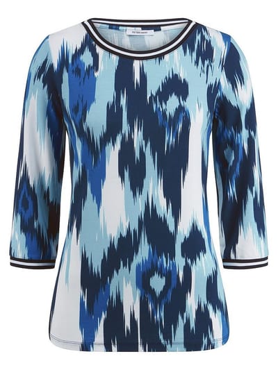 Shirt ronde hals Van Peter Hahn blauw