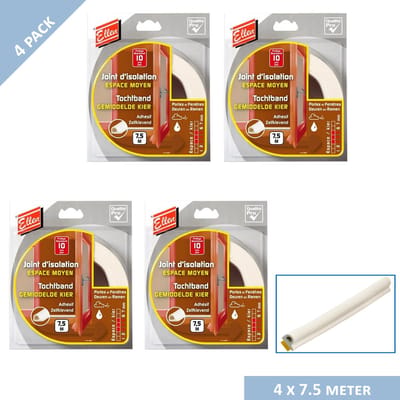 Ellen tochtband - P-profiel - 10 x 5 mm - 30 mtr - Wit