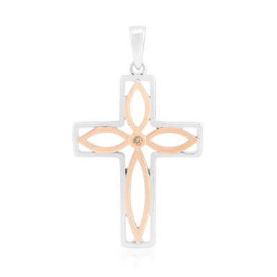 Cavill - Zilveren hanger - 925 Sterling zilver - I1 Argyle Rose de France diamant 0,013 ct - ronde briljant - handgemaakt elegant design