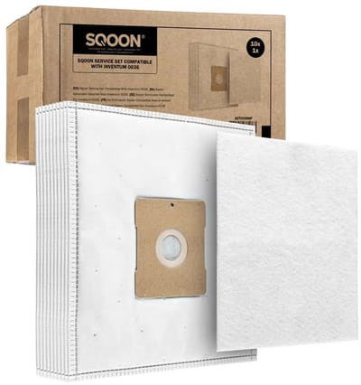 SQOON® stofzuigerzakken + motorfilter set geschikt voor Inventum SZ300 - Gelijk aan: SZ300 / 21200900119 / 21200900120 / 21200900010 - vervangingsset voor optimale filtratie en zuigkracht