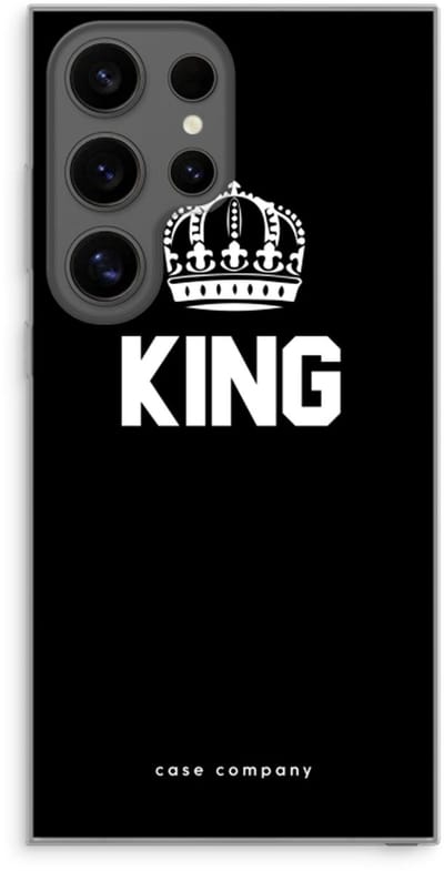 Case Company® - Hoesje geschikt voor Samsung Galaxy S24 Ultra hoesje - King zwart - Soft Cover Telefoonhoesje - Bescherming aan alle Kanten en Schermrand