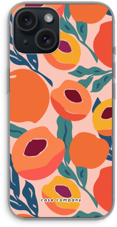 Case Company® - Hoesje geschikt voor iPhone 15 hoesje - Perzik - Soft Cover Telefoonhoesje - Bescherming aan alle Kanten en Schermrand