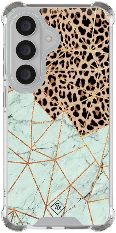 Casimoda® hoesje - Geschikt voor Samsung Galaxy S26 - Luipaard Marmer Mint - Shockproof case - Extra sterk - TPU/polycarbonaat - Multi, Transparant