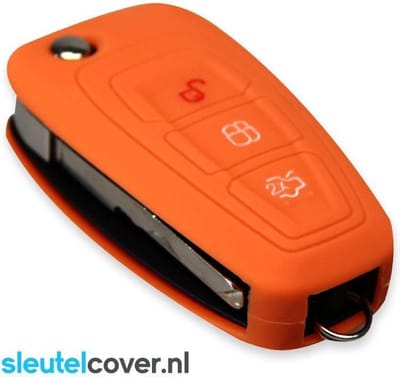 Autosleutel Hoesje geschikt voor Ford - SleutelCover - Silicone Autosleutel Cover - Sleutelhoesje Oranje