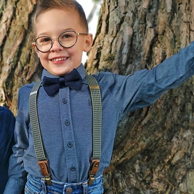 Sir Redman - Bretels met strik - kids bretels combi pack Mr Dolph Dogtooth - groen / blauw