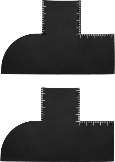 2 Stuks Haarstyling Kaarten, Zwart Plastic Schoonmaakbare Tool voor Haarlijn Vormgeving met Meetindicatoren voor Precisie en Scheren van Baard