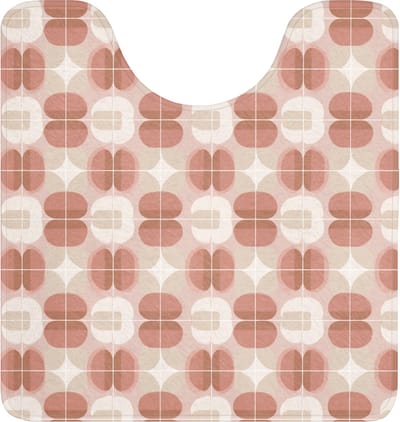 WC mat met uitsparing 55x60 cm - Antislip - Retro - Klassiek - Roze - Toiletmat met uitsnijding - Vloermat - Douchemat - Toilet tapijt - Toiletmatten