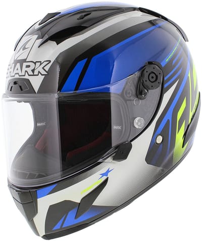 SHARK RACE-R PRO ASPY Motorhelm Integraalhelm Zwart blauw Geel - Maat XL
