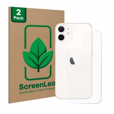 2 Stuks Screenprotector voor Apple iPhone 12 mini (Achterkant) - Hoogwaardige Beschermfolie transparant