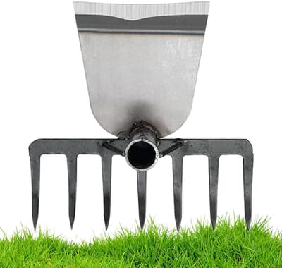 Onkruidtrekker Tuingereedschap - Schoffel Hark - Tuin Onderhouden - Duurzaam Staal - 23.5 x 18 cm - Zilver