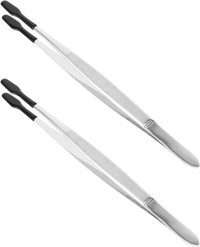 Postzegeltang Set - Verzamelgereedschap - Filatelie Hobby - Antistatische Functie - 2 Stuks - Zwart