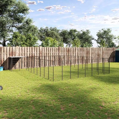 vidaXL - Hondenkennel - 25,41 - m² - staal - zwart