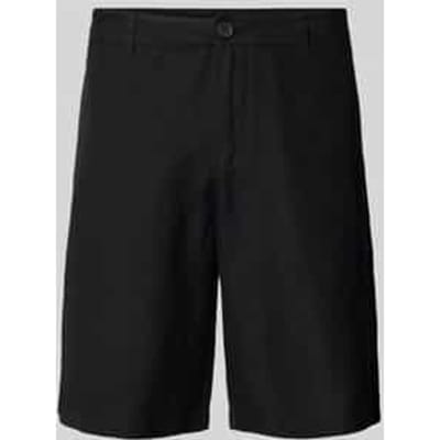 Regular fit linnen bermuda met riemlussen