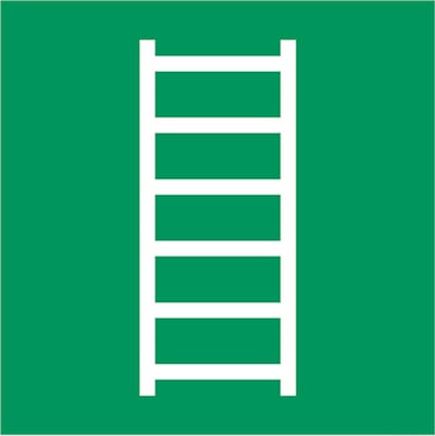 Vluchtladder sticker 200x200 mm - vinyl - ISO 7010 E059