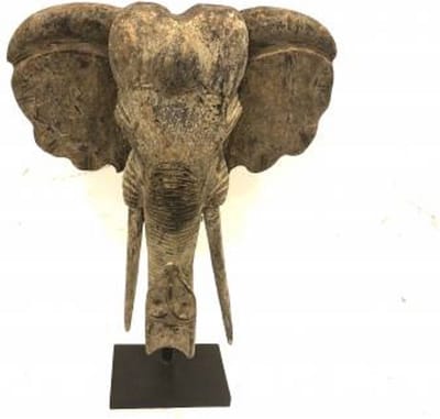 Decoratief beeld - masker olifant antraciet