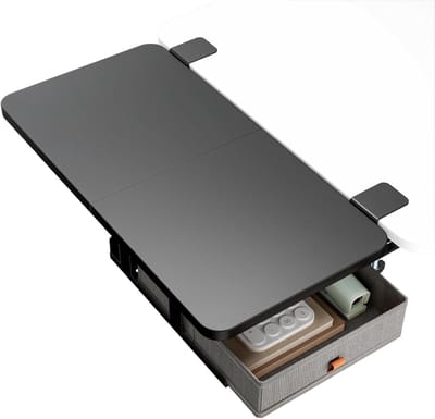 Bureauverlenging - Toetsenbordplank bureau - Werkplek organiseren - Met opberglade - 600 x 300 mm - Zwart