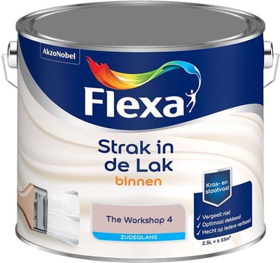 Flexa - Strak In De Lak Binnenlak Zijdeglans - The Workshop 4 - Mengverf - 2,5 L