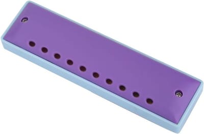 Muziek Harmonica - Mondorgel - Muziek Maken - Veilig Resin Materiaal - 10 Gaten - Paars Groen
