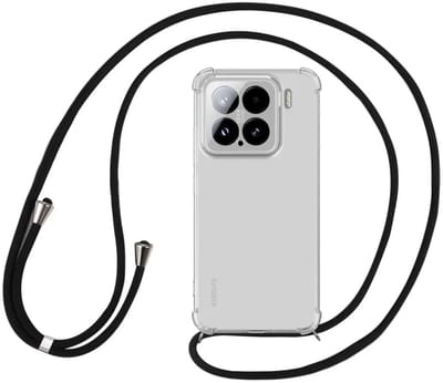 Schokbestendig Transparant Hoesje met Koord Geschikt voor Xiaomi 15 | Shockproof Back Cover met Ketting | Flexibel TPU | Doorzichtig