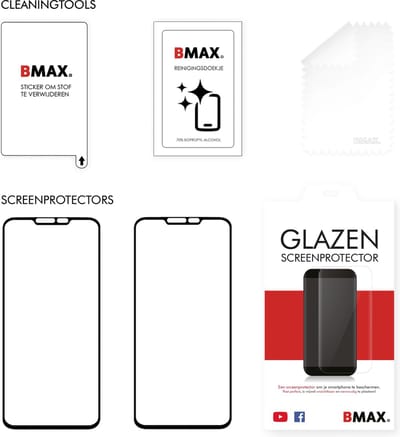 2-pack BMAX geschikt voor de Glazen LG G8s ThinQ Full Cover Glas / Met volledige dekking / Beschermglas / Tempered Glass / Glasplaatje