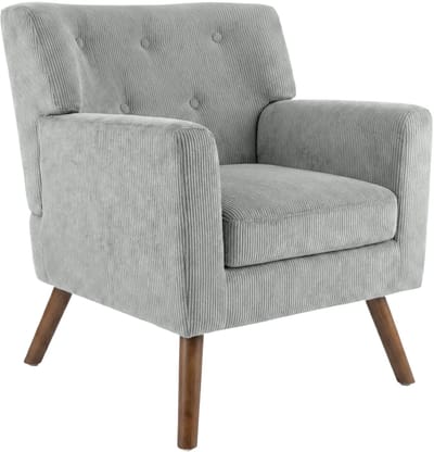 CLP Kioni Fauteuil - met armleuning - volwassen - relax - landelijk - stoelpoten van hout - ribstof - corduroy - grijs