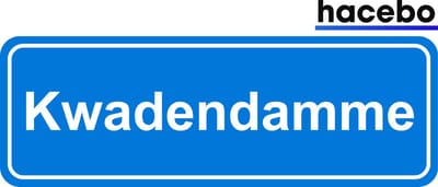 Hacebo - Plaatsnaam Sticker - 29x10 CM - Kwadendamme sticker - Verkeersborden sticker - grappige cadeaus - Kwadendamme