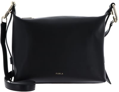 FURLA Leren schoudertas Vitello Claris Lux Tonie Hobo Bag Nero zwart