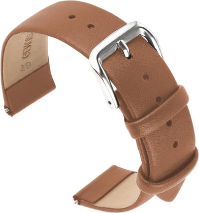 Zachte kalfsleren horlogeband, snelwissel leren vervangband voor heren en dames, universele horloges, roestvrijstalen gesp, 18 mm, comfortabel en stijlvol