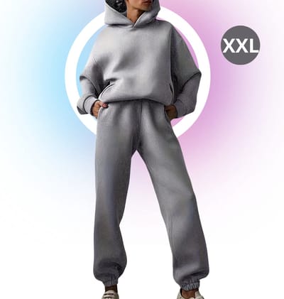 Livano Joggingpak Dames - Huispak - Trainingspak - Volwassenen - Capuchon - Jogging Pak - Joggingspak - Licht Grijs - Maat XXL