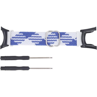 Nylon Weving Horlogeband Verstelbaar Wasbaar Ademend Lichtgewicht Gevlochten Nylon Horlogeband blauw/wit