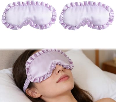 Zijde Slaapmasker Set van 2, Verstelbare Oogmaskers voor Ontspanning, Yoga en Reizen, Lichtblokkering en Comfort