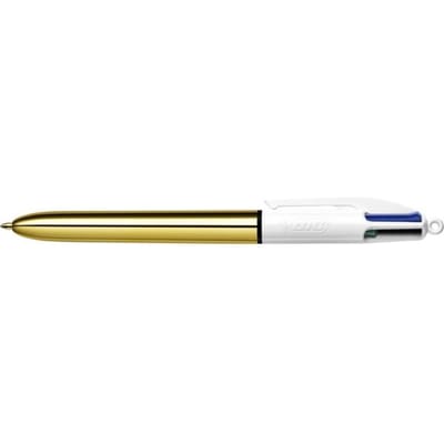 BIC 964774 balpen Zwart, Blauw, Groen, Rood Intrekbare balpen met klembevestiging 1 stuk
