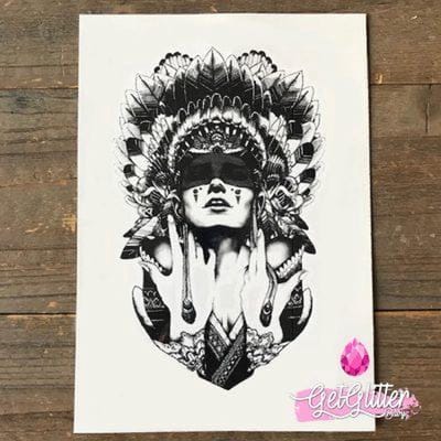GetGlitterBaby® - Henna Plak Tattoos / Tijdelijke Tattoo / Nep Tatoeage / Fake Temporary Tattoo Sticker - Indiaan