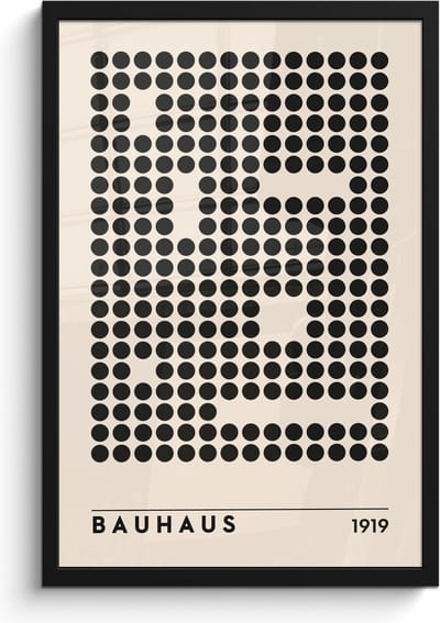 Poster in lijst - Fotolijst 40x60 cm - Posters - Bauhaus - Retro - Modern - Kunst - Abstract - Posterlijst zwart - Decoratie - Wanddecoratie woonkamer - Muurdecoratie slaapkamer