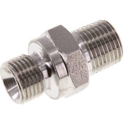 1/8'' NPT x G 1/8'' RVS Borstnippel 40 Bar - Hydrauliek - FL2S-M-ST-018NG