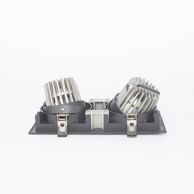 Strakke Inbouwspot-2x20W-2700K-272x137mm-zwart