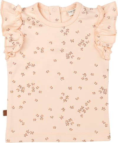 Frogs and Dogs - T-Shirt Ruffle Flower Hearts | Pale Dogwood - Katoen - Maat 50/56
