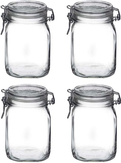 Bormioli Rocco Weckpot/inmaakpot - 8x stuks - 1L - glas - met beugelsluiting - luchtdicht