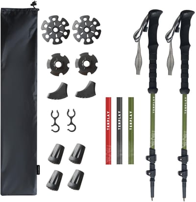 Dailygoods- Trekkingstokken Ultralicht 7075 Aluminium - Opvouwbaar 135cm - EVA Antislip Handvat - Duurzaam - Voor Wandelen/Bergbeklimmen - Wandelschoenen
