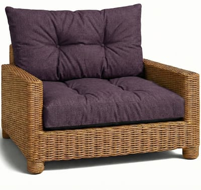 Kussen Lounge Tuinmeubelen - Zitkussen 50x50 cm Rug Rattan Ideaal voor balkon terras loungeset buiten comfort vulling dik duurzaam Bordeaux Eco-linnen